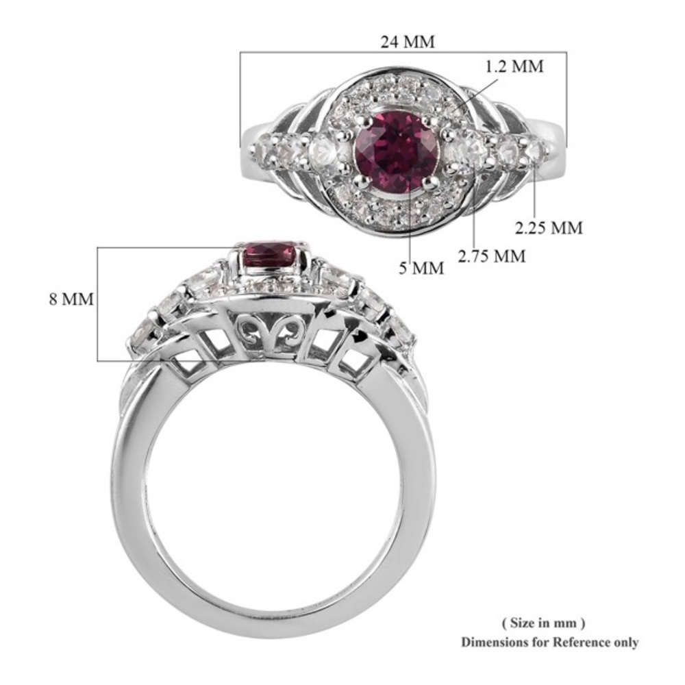 NWT Gorgeous Garnet & Zircon Ring in .925 Sterling - Picture 7 of 7